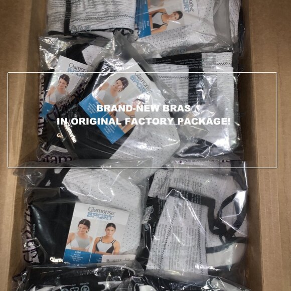 Glamorise SPORT Bra 34C (DOUBLE-LAYER) Wicking (PADDED-STRAPS) WHITE NEW - Picture 12 of 12